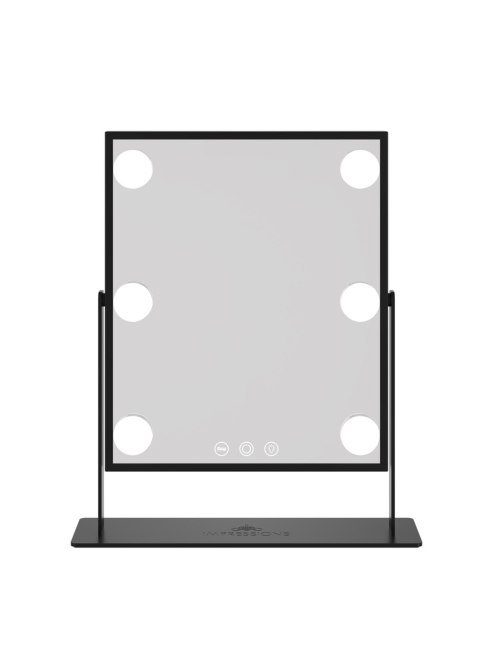 Impressions LED Makeup Mirror with Six Bulbs - Black